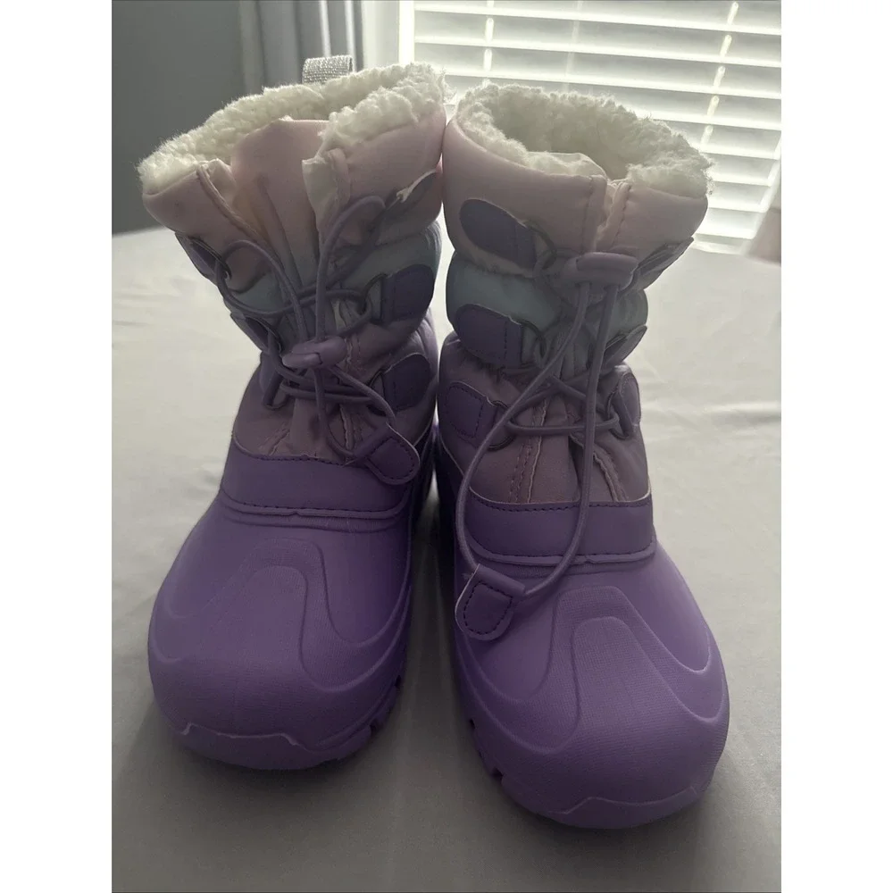 Lil Girls Snow Boots In A Size 13/1 GUC Faux Fur Lined Member Mark Is Brand Cute